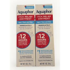 Aquaphor Children’s Itch Relief Ointment 1% Hydrocortisone 1oz 2 Pack EXP 05/26